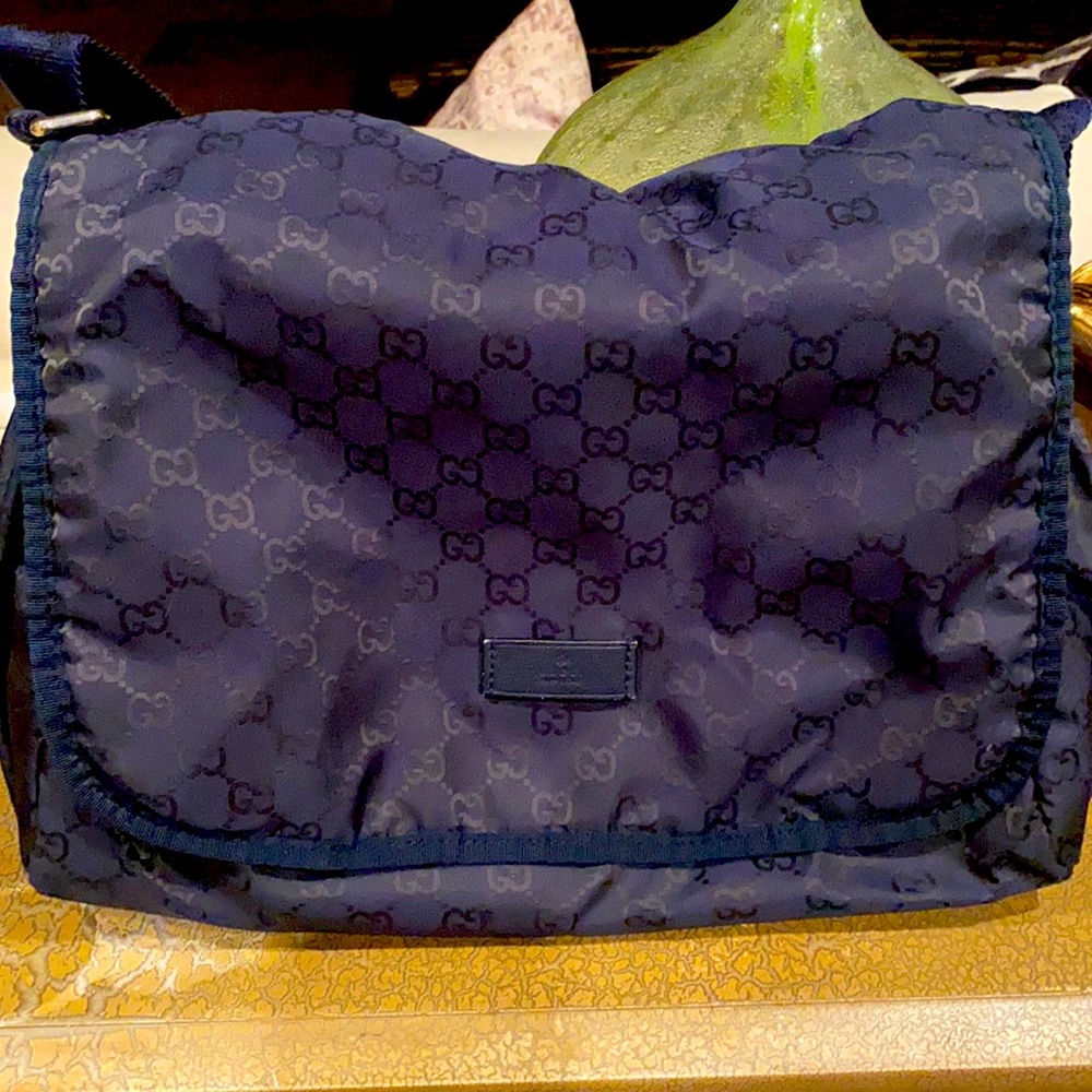 Beautiful navy blue Gucci diaper bag in great cond - Picture 1 of 4